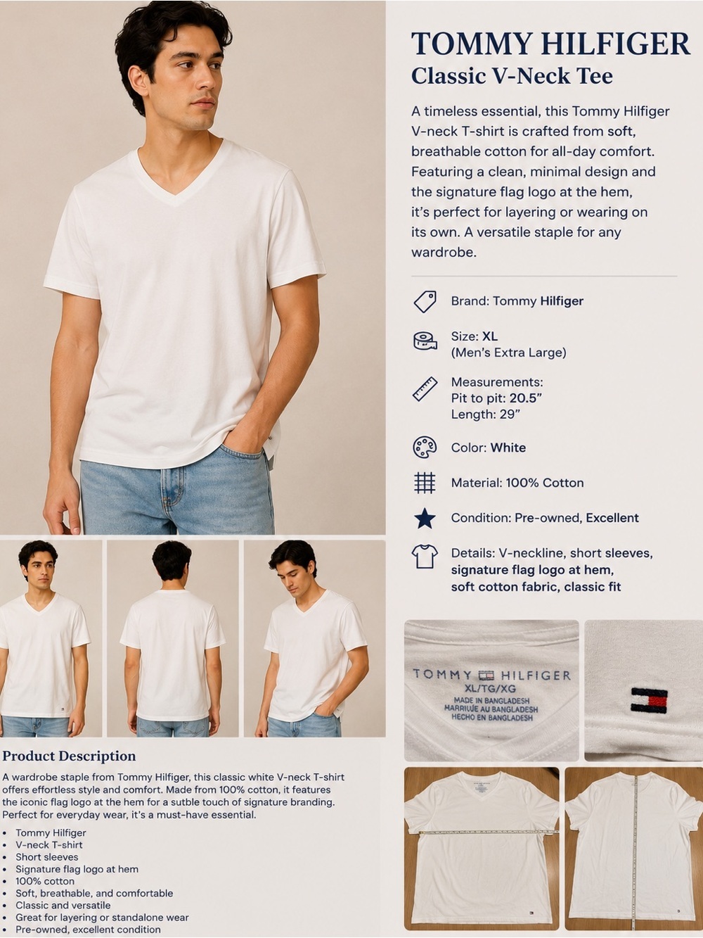 Classic V Neck T Tommy Hilfiger